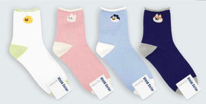 4 Pairs  Crew Cotton Socks - Animal