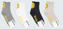 Load image into Gallery viewer, 4 Pairs Crew Cotton Socks -Happy Face
