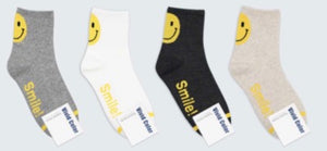 4 Pairs Crew Cotton Socks -Happy Face