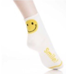 4 Pairs Crew Cotton Socks -Happy Face