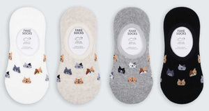 4 Pairs Cute Kitty Invisible Cotton Socks